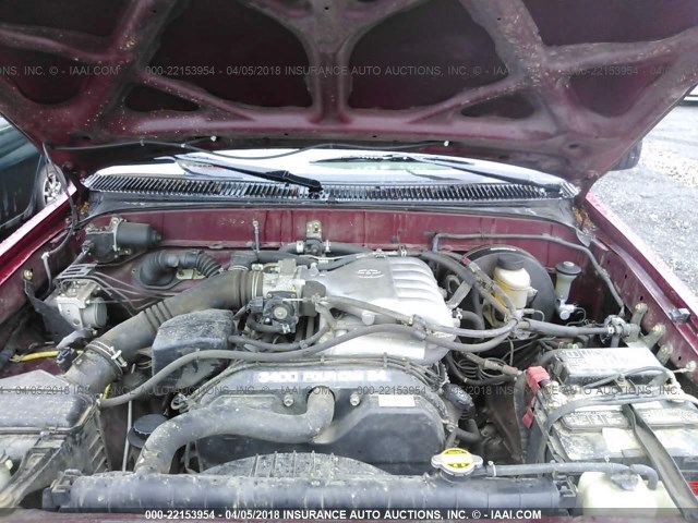 5TEWN72N04Z374093 - 2004 TOYOTA TACOMA XTRACAB RED photo 10