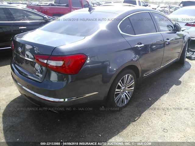 KNALN4D76E5125220 - 2014 KIA CADENZA PREMIUM/LIMITED GRAY photo 4