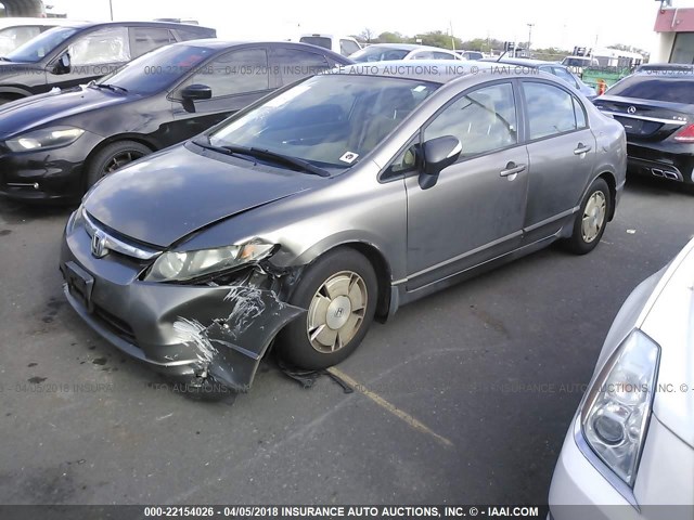 JHMFA36296S015769 - 2006 HONDA CIVIC HYBRID GRAY photo 2