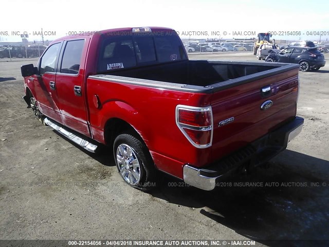 1FTPW12V79KC73871 - 2009 FORD F150 SUPERCREW RED photo 3