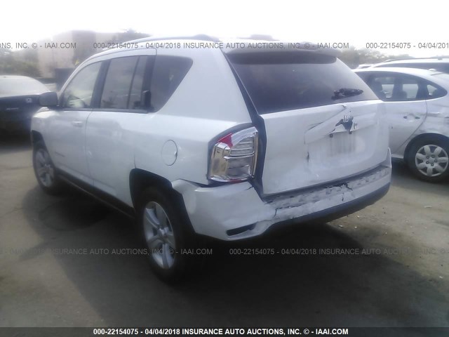 1C4NJCBA5CD724693 - 2012 JEEP COMPASS SPORT WHITE photo 3