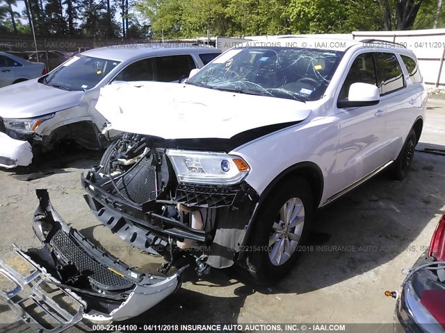 1C4RDHAG1EC575963 - 2014 DODGE DURANGO SXT WHITE photo 2