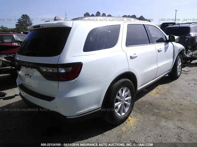 1C4RDHAG1EC575963 - 2014 DODGE DURANGO SXT WHITE photo 4