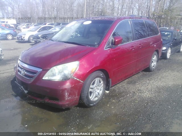 5FNRL38666B408621 - 2006 HONDA ODYSSEY EXL ბურგუნდია ფოტო 2