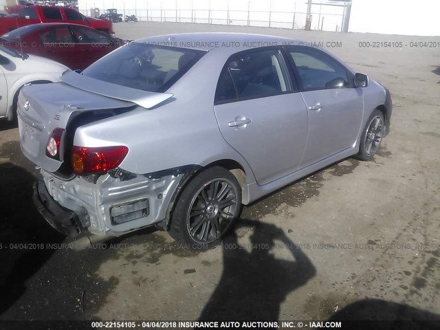 2T1BU4EE0AC442003 - 2010 TOYOTA COROLLA S/LE/XLE SILVER photo 4