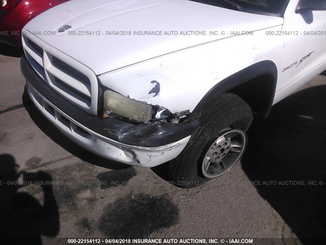 1B7GG22Y8WS685211 - 1998 DODGE DAKOTA WHITE photo 6