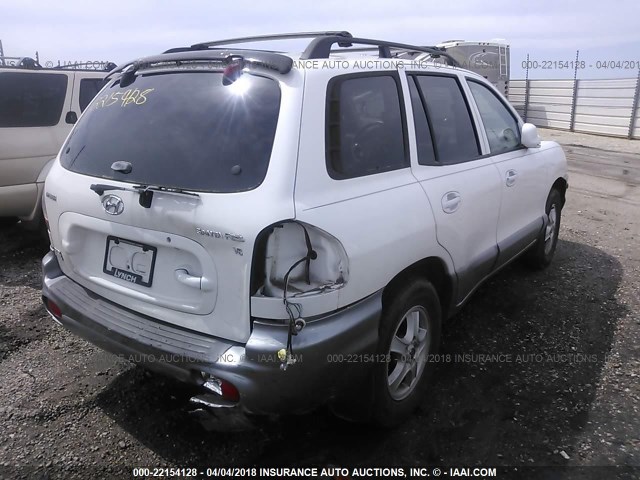 KM8SC13D43U349725 - 2003 HYUNDAI SANTA FE GLS/LX WHITE photo 4