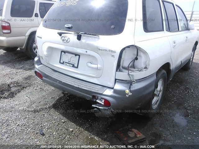 KM8SC13D43U349725 - 2003 HYUNDAI SANTA FE GLS/LX WHITE photo 6