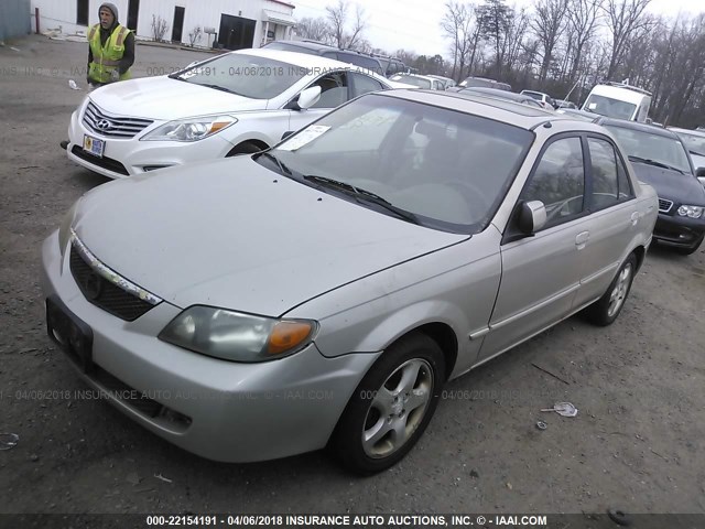 JM1BJ225620501326 - 2002 MAZDA PROTEGE DX/LX/ES BEIGE photo 2