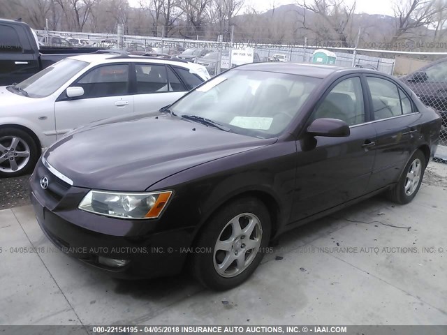 5NPEU46F56H141252 - 2006 HYUNDAI SONATA GLS/LX BURGUNDY photo 2