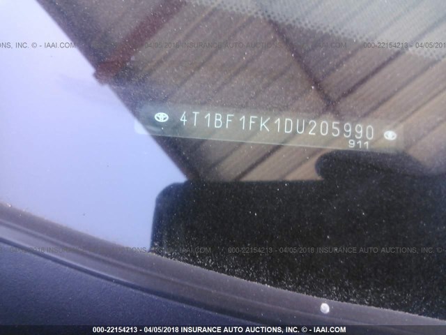 4T1BF1FK1DU205990 - 2013 TOYOTA CAMRY L/SE/LE/XLE 黑色 照片 9