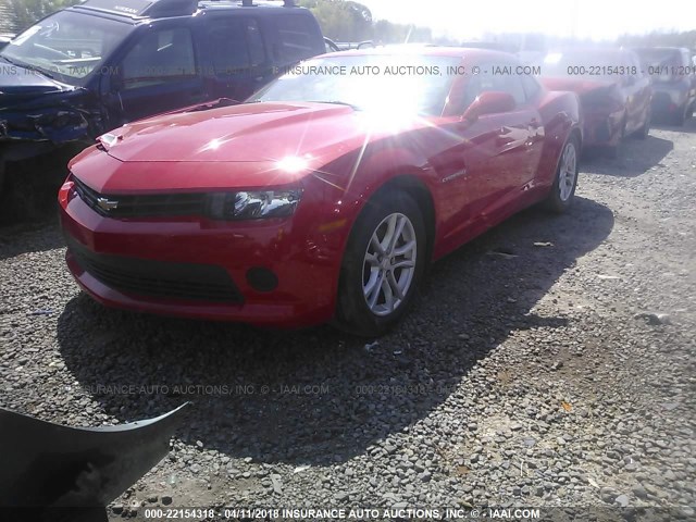 2G1FB1E32F9294005 - 2015 CHEVROLET CAMARO LS RED photo 2