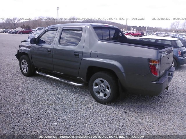 2HJYK16237H509965 - 2007 HONDA RIDGELINE RT GRAY photo 3