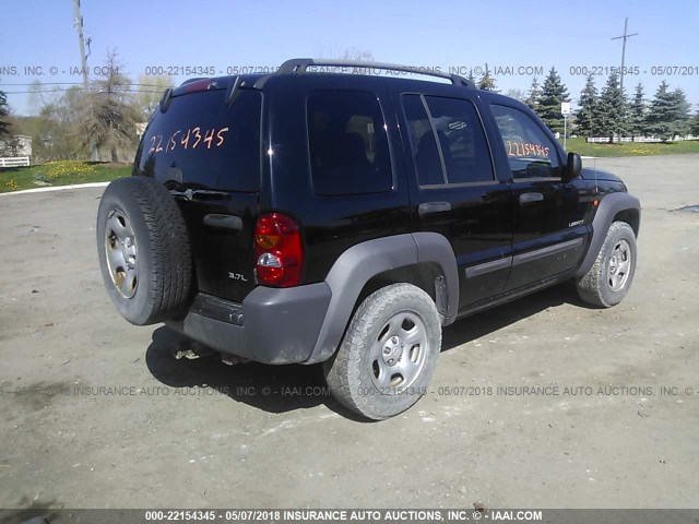 1J4GL48K54W238619 - 2004 JEEP LIBERTY SPORT 黑色 照片 4