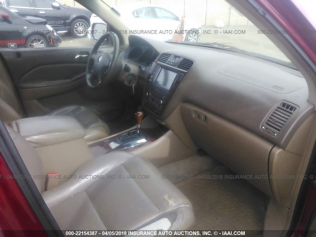 2HNYD18874H525365 - 2004 ACURA MDX TOURING BURGUNDY photo 5