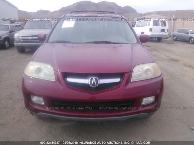 2HNYD18874H525365 - 2004 ACURA MDX TOURING BURGUNDY photo 6