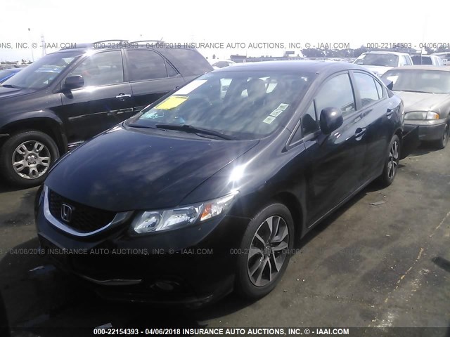 19XFB2F91DE230374 - 2013 HONDA CIVIC EXL BLACK photo 2