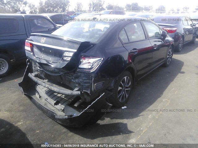 19XFB2F91DE230374 - 2013 HONDA CIVIC EXL BLACK photo 4