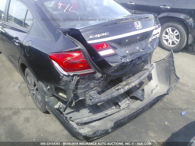 19XFB2F91DE230374 - 2013 HONDA CIVIC EXL BLACK photo 6