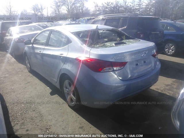 KMHDH4AE2DU841470 - 2013 HYUNDAI ELANTRA GLS/LIMITED BLUE photo 3