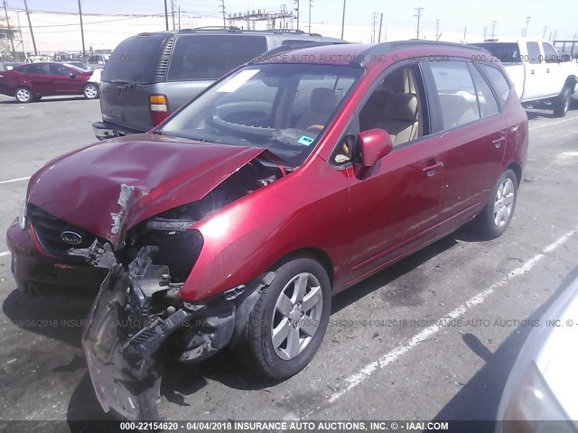 KNAFG526X87174386 - 2008 KIA RONDO LX/EX RED photo 2