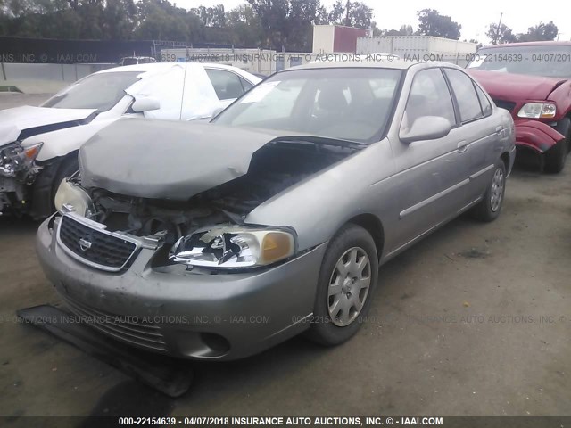 3N1CB51D82L651312 - 2002 NISSAN SENTRA XE/GXE GRAY photo 2