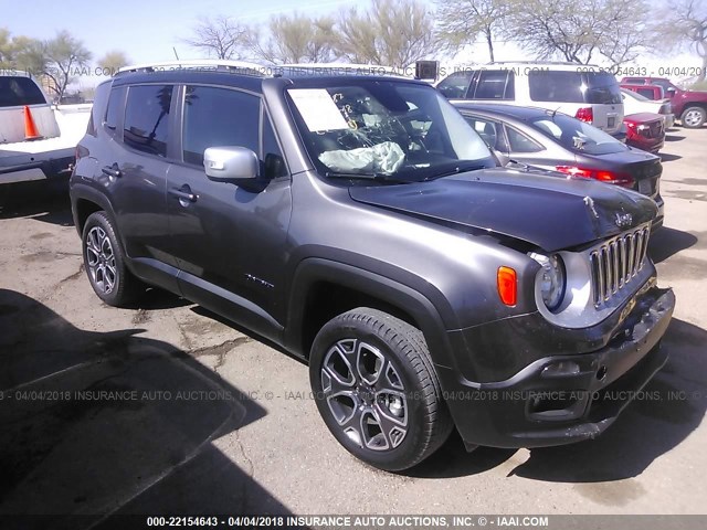 ZACCJBDT0GPD97904 - 2016 JEEP RENEGADE LIMITED GRAY photo 1