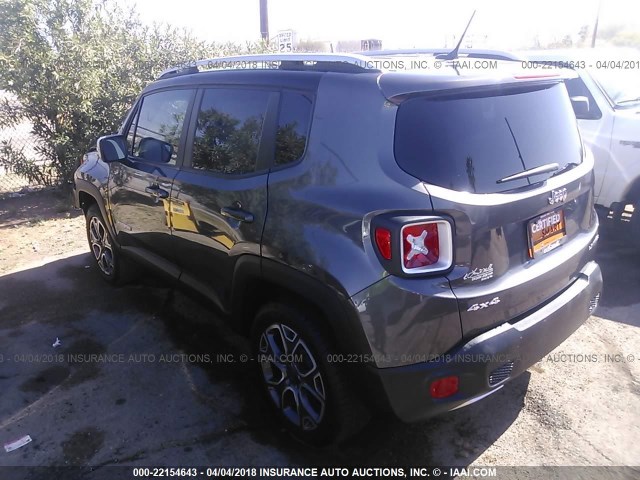 ZACCJBDT0GPD97904 - 2016 JEEP RENEGADE LIMITED GRAY photo 3