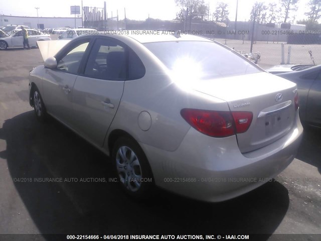 KMHDU4AD3AU067888 - 2010 HYUNDAI ELANTRA BLUE/GLS/SE GOLD photo 3