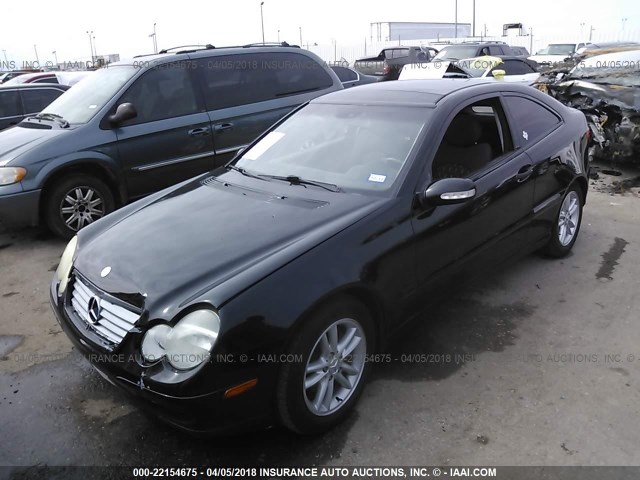 WDBRN40J63A387854 - 2003 MERCEDES-BENZ C 230K SPORT COUPE BLACK photo 2