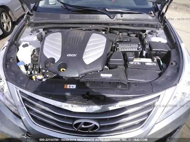 KMHFG4JGXFA466266 - 2015 HYUNDAI AZERA SILVER photo 10