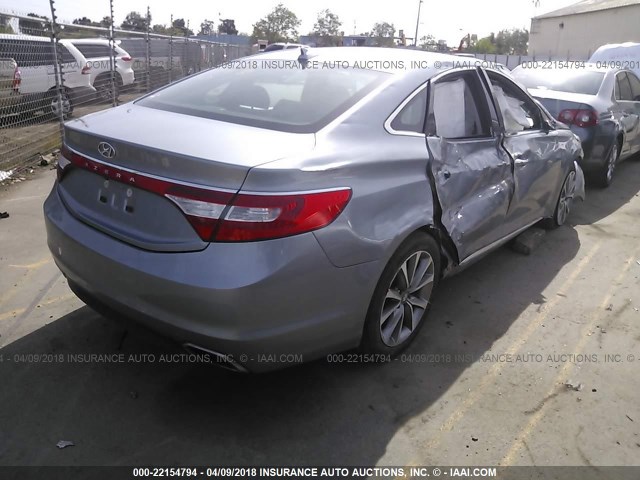 KMHFG4JGXFA466266 - 2015 HYUNDAI AZERA SILVER photo 4