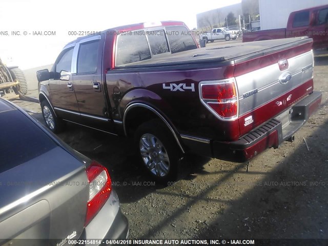 1FTFW1EF0DFB75556 - 2013 FORD F150 SUPERCREW RED photo 3