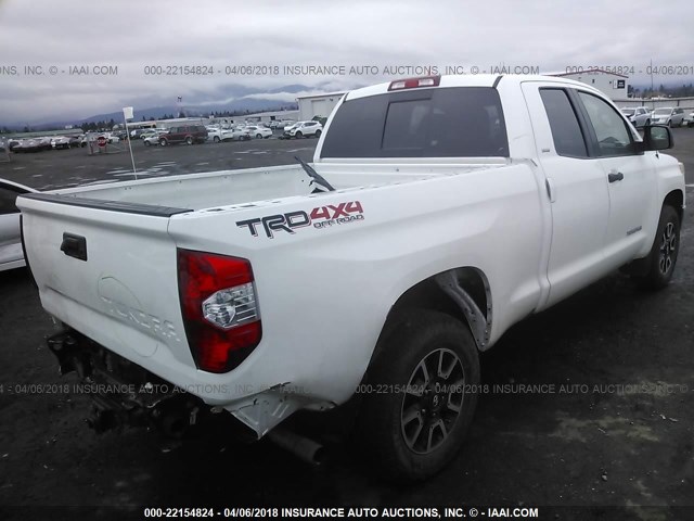 5TFUM5F10FX062100 - 2015 TOYOTA TUNDRA DOUBLE CAB SR/SR5 WHITE photo 4
