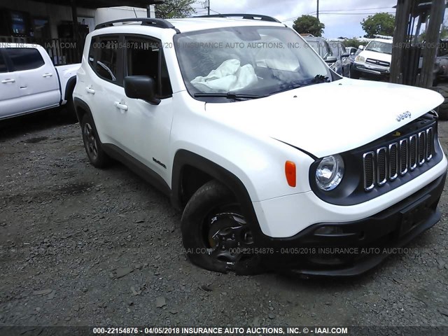 ZACCJAAB8HPF02048 - 2017 JEEP RENEGADE SPORT Սպիտակ լուսանկար 1