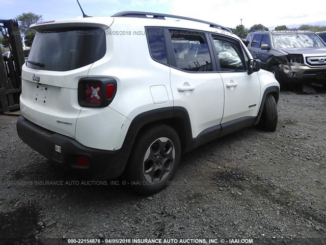 ZACCJAAB8HPF02048 - 2017 JEEP RENEGADE SPORT Սպիտակ լուսանկար 4