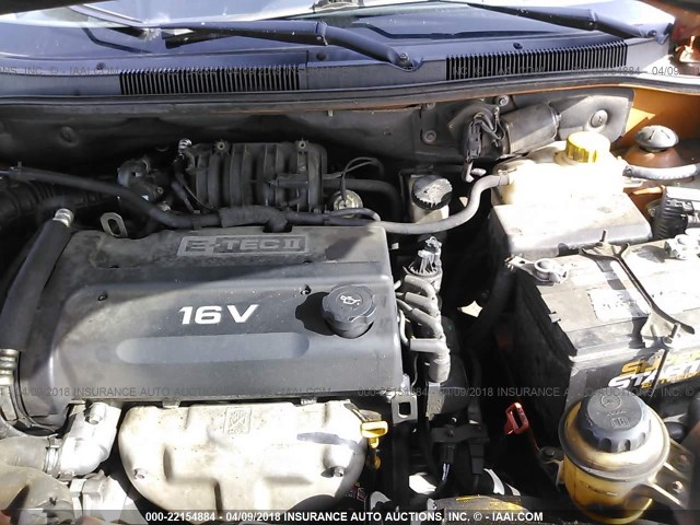 KL1TD566X6B523928 - 2006 CHEVROLET AVEO LS ORANGE photo 10