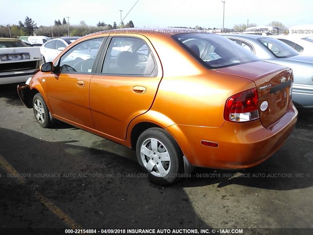 KL1TD566X6B523928 - 2006 CHEVROLET AVEO LS ORANGE photo 3