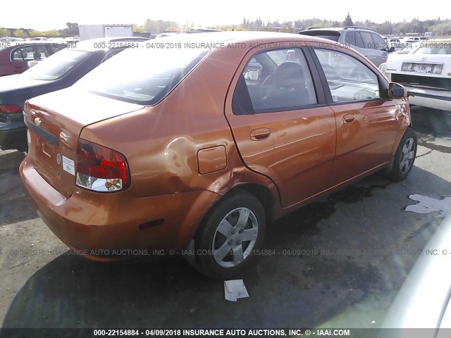 KL1TD566X6B523928 - 2006 CHEVROLET AVEO LS ORANGE photo 4