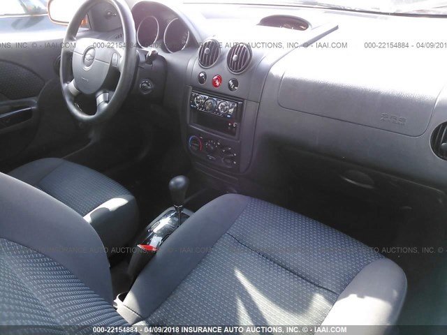 KL1TD566X6B523928 - 2006 CHEVROLET AVEO LS ORANGE photo 5