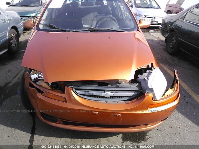 KL1TD566X6B523928 - 2006 CHEVROLET AVEO LS ORANGE photo 6