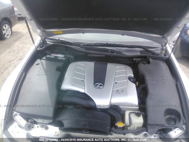 JTHBN96S965007739 - 2006 LEXUS GS GENERATION 200 430 SILVER photo 10