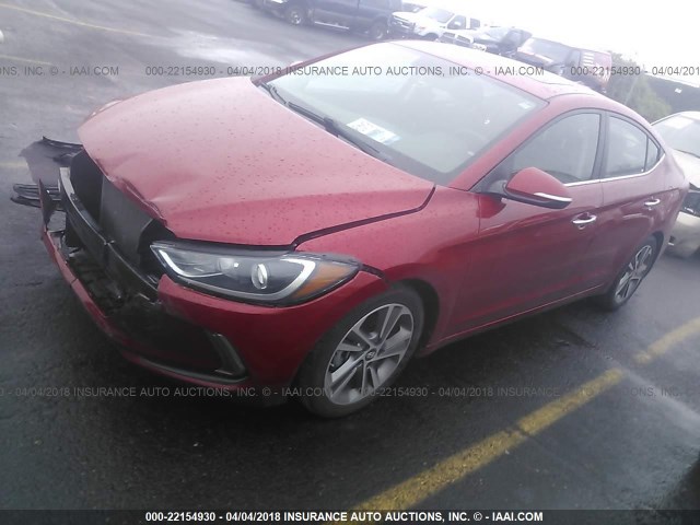 5NPD84LF5HH086048 - 2017 HYUNDAI ELANTRA SE/VALUE/LIMITED RED photo 2