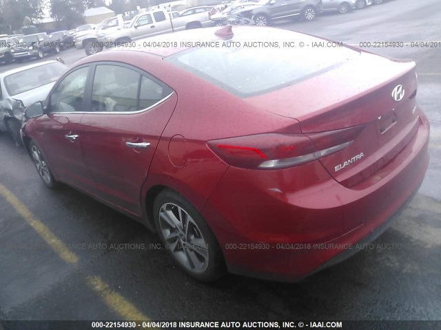 5NPD84LF5HH086048 - 2017 HYUNDAI ELANTRA SE/VALUE/LIMITED RED photo 3