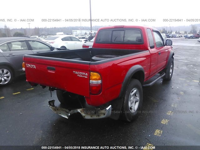 5TESM92N61Z732760 - 2001 TOYOTA TACOMA XTRACAB PRERUNNER წითელი ფოტო 4