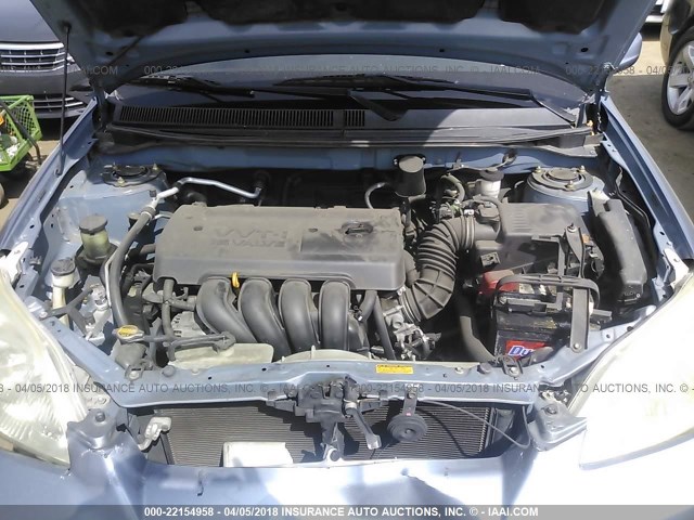 2T1KR32E65C417032 - 2005 TOYOTA COROLLA MATRIX XR BLUE photo 10