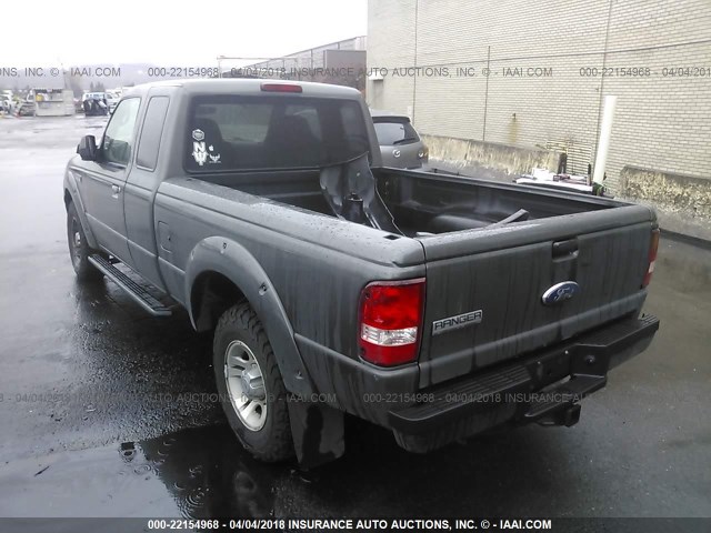 1FTYR14E49PA46181 - 2009 FORD RANGER SUPER CAB GRAY photo 3