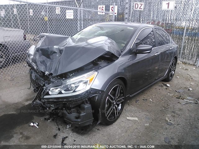 1HGCR2F57HA088103 - 2017 HONDA ACCORD SPORT GRAY photo 2