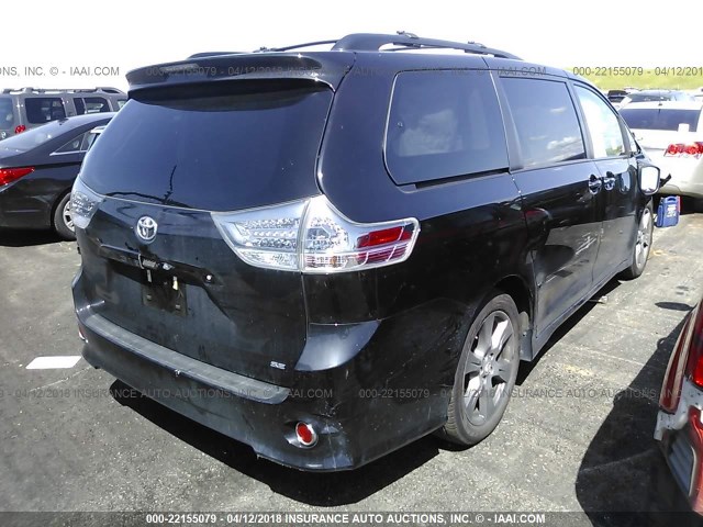 5TDXZ3DC2HS864874 - 2017 TOYOTA SIENNA SE BLACK photo 4