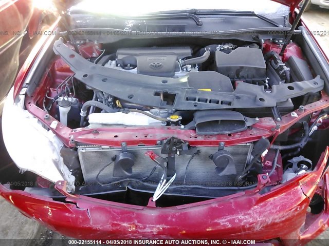 4T4BF1FK6DR275779 - 2013 TOYOTA CAMRY L/SE/LE/XLE RED photo 10